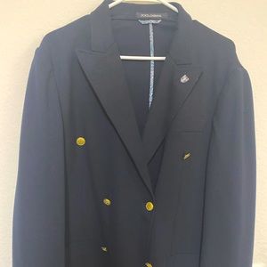 Navy Dolce and Gabanna Coat for men